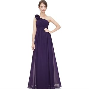 Ever-Pretty Flower One Shoulder Long Bridesmaids E